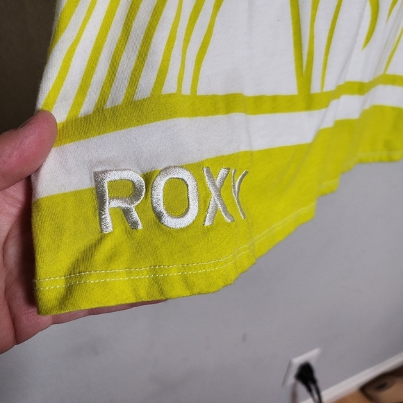 NWT Roxy Girls floral stripe lemon lime dress - Picture 2 of 16